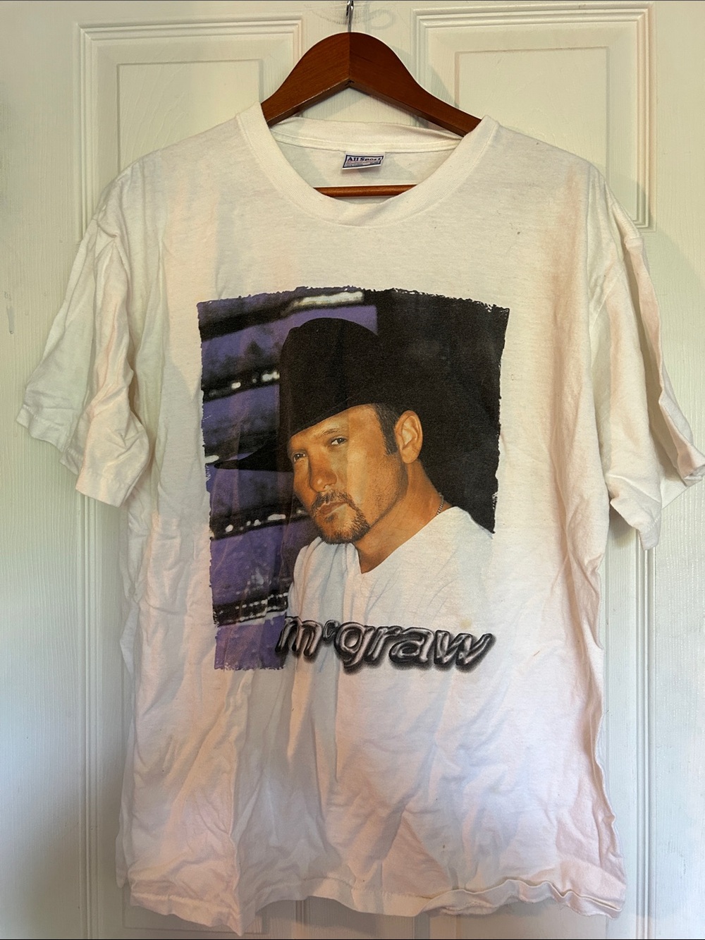 Vintage Tim McGraw 2000 Concert White Graphic Men’s T-Shirt - White